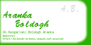 aranka boldogh business card